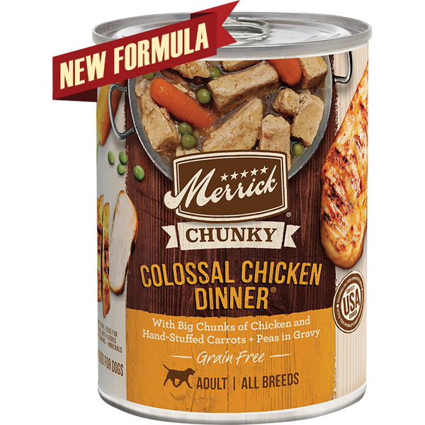 Merrick Chunky Grain Free Colossal Chicken Dinner in Gravy