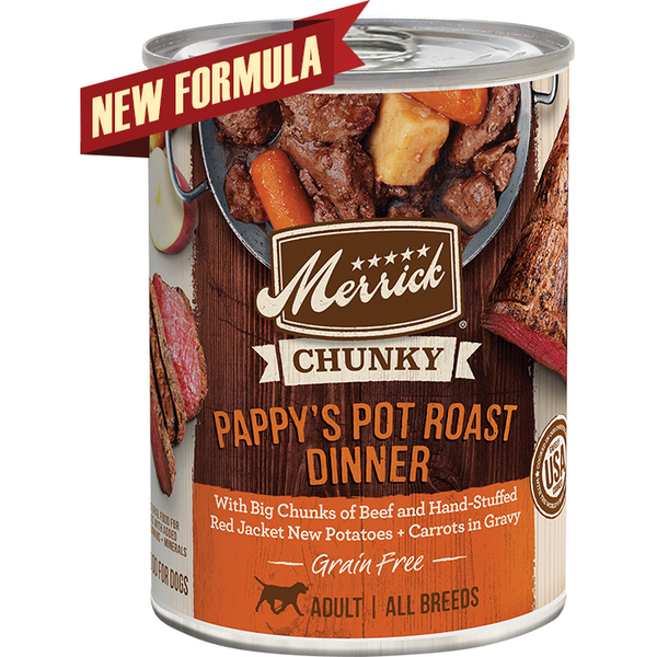 Merrick Chunky Grain Free Pappy's Pot Roast Dinner in Gravy